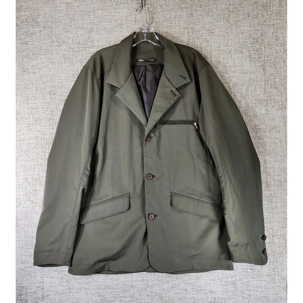 Nau Technical Blazer Mens L Olive Utility Performance Recycled Polyester